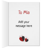 Ladybug rouge et noir mignon coeur Anniversaire (Intérieur (Droit))