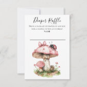 Ladybug roze Baby shower luier Raffle Kaart (Voorkant)
