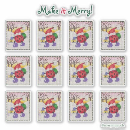 Ladybug Santa Stickers (Devant)