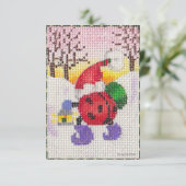 Ladybug Santa-uitnodiging Kaart (Staand voorkant)