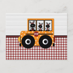 Ladybug Schoolbus-Kaart Briefkaart