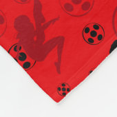 Ladybug Silhouet Rood Patroon Fleece Deken (Hoek)