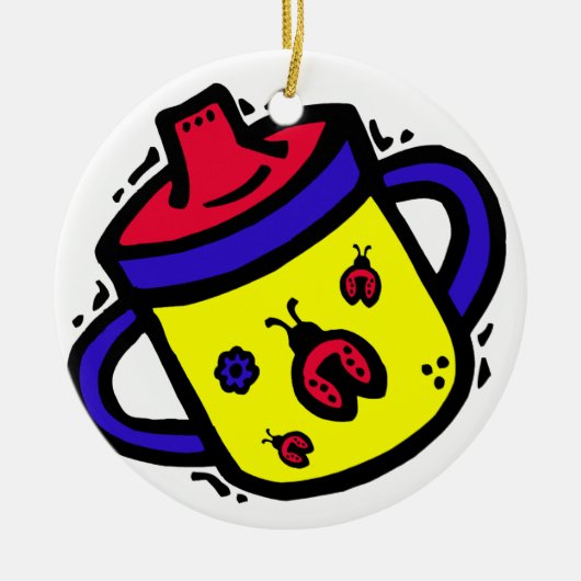 ladybug sippy cup keramisch ornament (Voorkant)