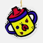 ladybug sippy cup keramisch ornament (Achterkant)