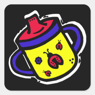 ladybug sippy cup vierkante sticker