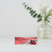 Ladybug Sjabloon profielkaart (rood) Mini Visitekaartje (Staand voorkant)