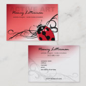 Ladybug-sjabloon voor visitekaartjes (rood) (Voorkant / Achterkant)