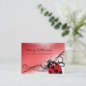 Ladybug-sjabloon voor visitekaartjes (rood) (Staand voorkant)