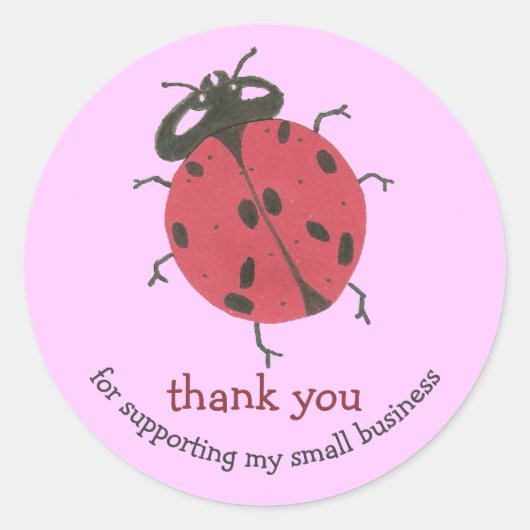 Ladybug small business dank je sticker (Voorkant)
