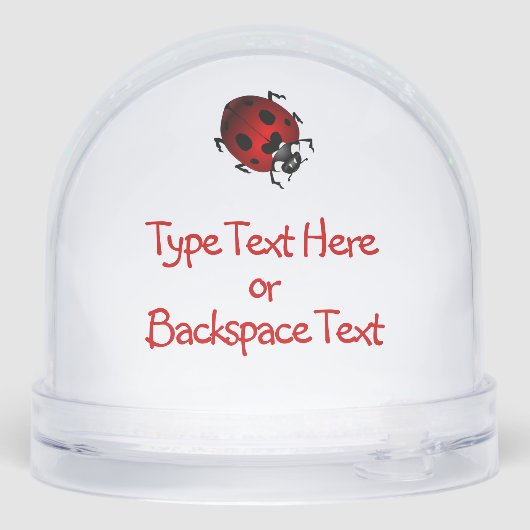 Ladybug Snow Globe Personalized Ladybug Snow Globe Sneeuwbol (Achterkant)