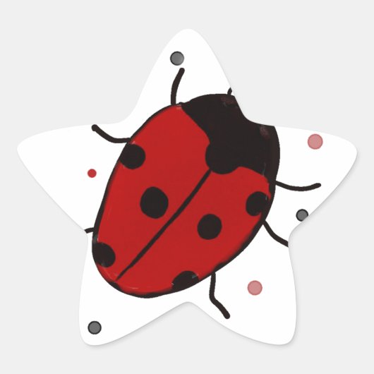 Ladybug Ster Sticker (Voorkant)