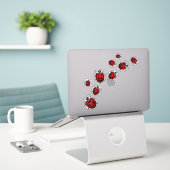 Ladybug Stickers Gepersonaliseerd Ladybird Decal S (Laptop op bureau)