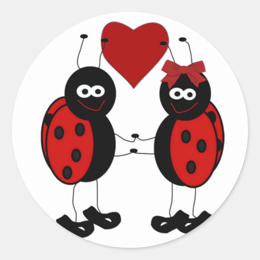 Ladybug-Stickers Ronde Sticker (Voorkant)