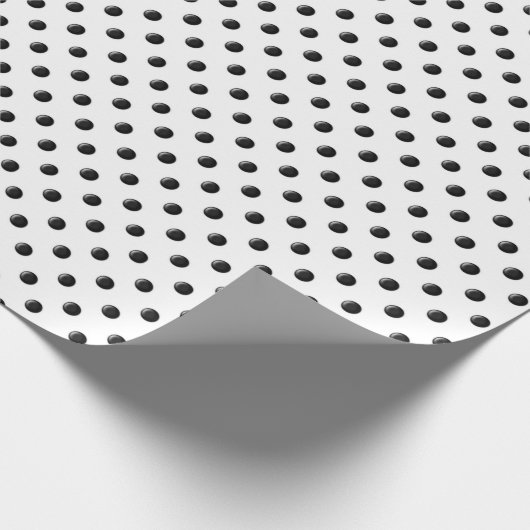 Ladybug-Stippen-Zwart-wit- Verpakkingspapier Cadeaupapier (Hoek)