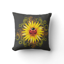 Ladybug Sunflower Design