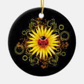 Ladybug Sunflower Ornament (Voorkant)