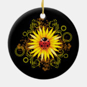 Ladybug Sunflower Ornament (Achterkant)