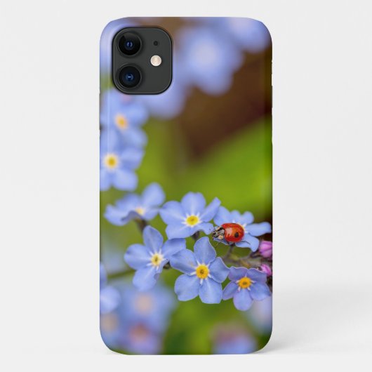 Ladybug sur For-get-me-not coque iphone (Dos)