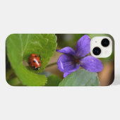 Ladybug sur les fleurs de violet doux (Verso Horizontal)