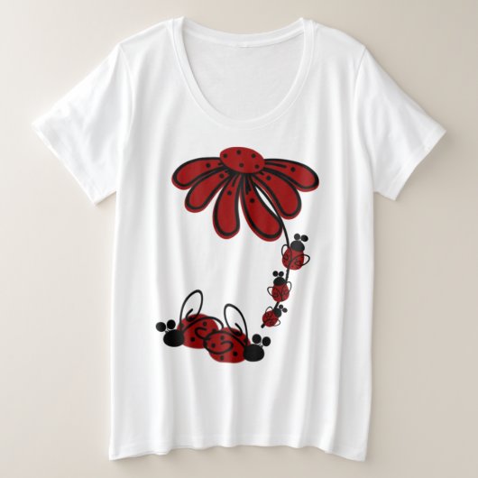 Ladybug - T-shirt de base plus taille féminine (Design devant)