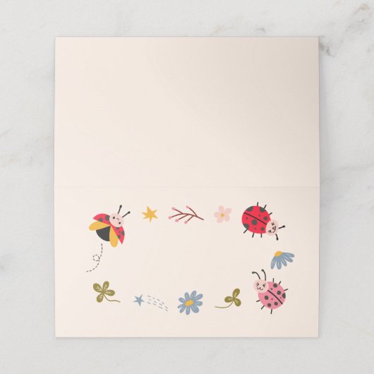 LadyBug Theme Party Voedsellabel (Buitenkant ongevouwen)