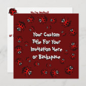 Ladybug Uitnodigingen Gepersonaliseerde Red Ladybu (Voorkant / Achterkant)