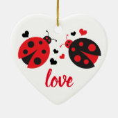 Ladybug Valentijn Love Heart Ornament (Achterkant)