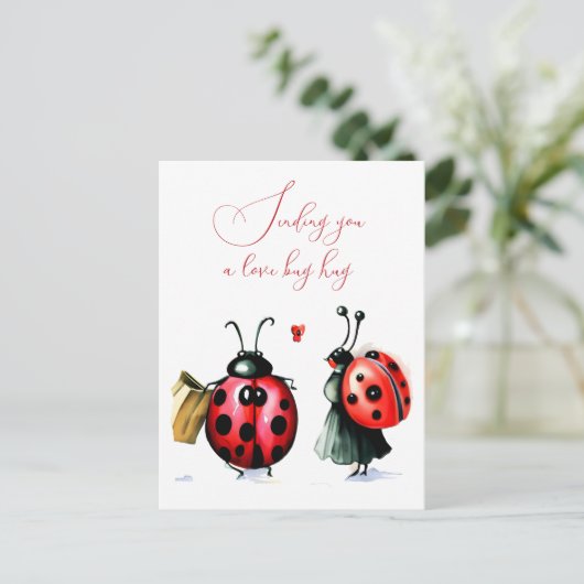 Ladybug Valentijnsdag Kaart (Staand voorkant)