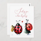 Ladybug Valentijnsdag Kaart (Voorkant / Achterkant)