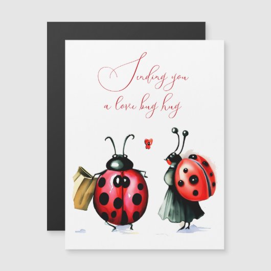 Ladybug Valentijnsdag Kaart (Voorkant / Achterkant)