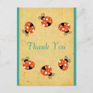Ladybug Verjaardag Bedankt Briefkaart