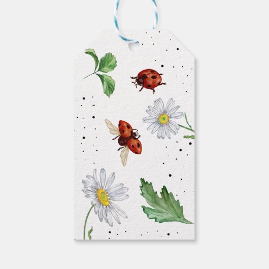 Ladybug Verjaardagsfeest dank u Cadeaulabel (Achterkant)