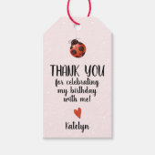 Ladybug Verjaardagsfeestje Favor Gift Label Cadeaulabel (Voorkant)