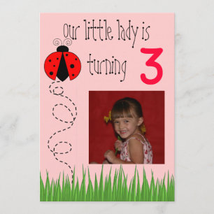 Ladybug verjaardagsuitnodiging kaart