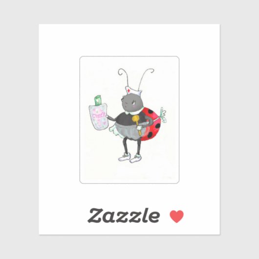 Ladybug Verpleegster Sticker (Vel)