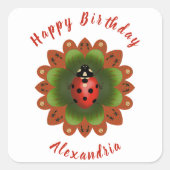 Ladybug Vierkante Sticker (Voorkant)