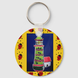 Ladybug-vuurtoren Sleutelhanger