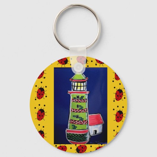 Ladybug-vuurtoren Sleutelhanger (Voorkant)