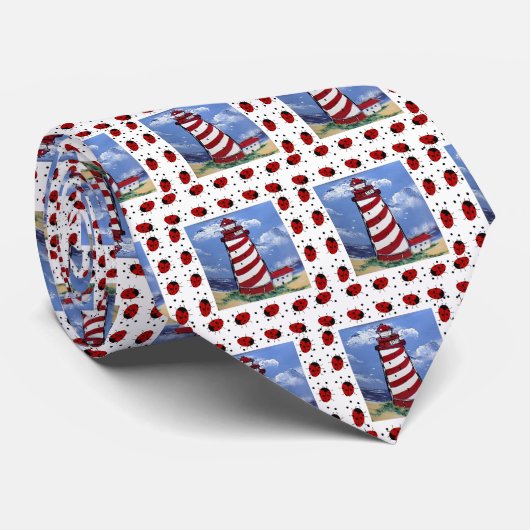 Ladybug-vuurtoren Stropdas (Opgerold)
