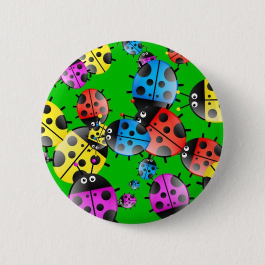 Ladybug Wallpaper Ronde Button 5,7 Cm (Voorkant)