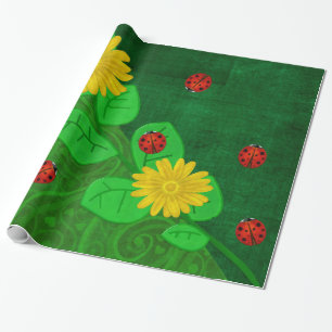 Ladybug Whimsey 3D Folk Art Cadeaupapier
