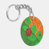 Ladybug Whimsey 3D Folk Art Sleutelhanger (Voorkant Links)