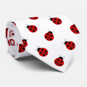 Ladybug White Achtergrond Stropdas (Opgerold)