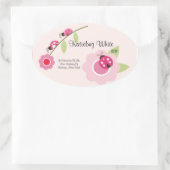 Ladybug Wijnetiket Ovale Sticker (Tas)