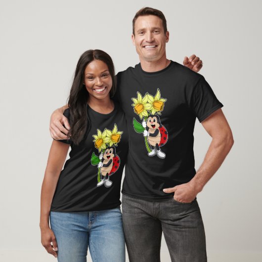 Ladybug with Flower Daffodil T-shirt (Unisex)