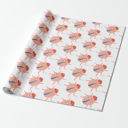 Ladybug Wrapping Paper Cadeaupapier (Uitgerold)
