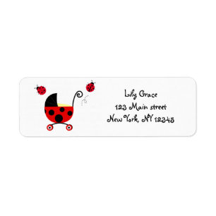 Ladybugs-adreslabels retourneren etiket