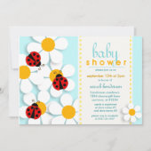 Ladybugs and Daisies Baby Shower Invitations (Devant)