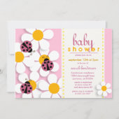 Ladybugs and Daisies Baby Shower Invitations (Devant)