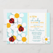 Ladybugs and Daisies Baby Shower Invitations (Devant)